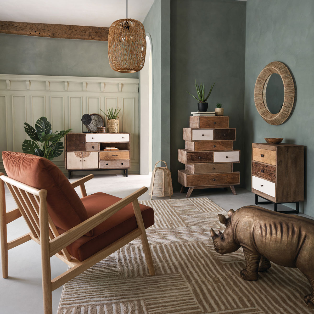 Aparador 4 Cajones Y 2 Puertas 115x40x80