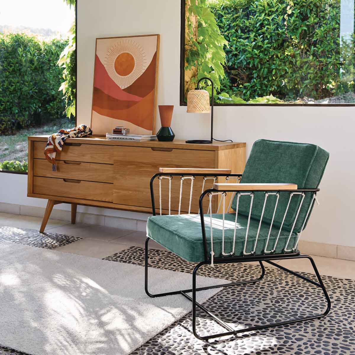 Aparador DIGHA marr&oacute;n claro de madera roble