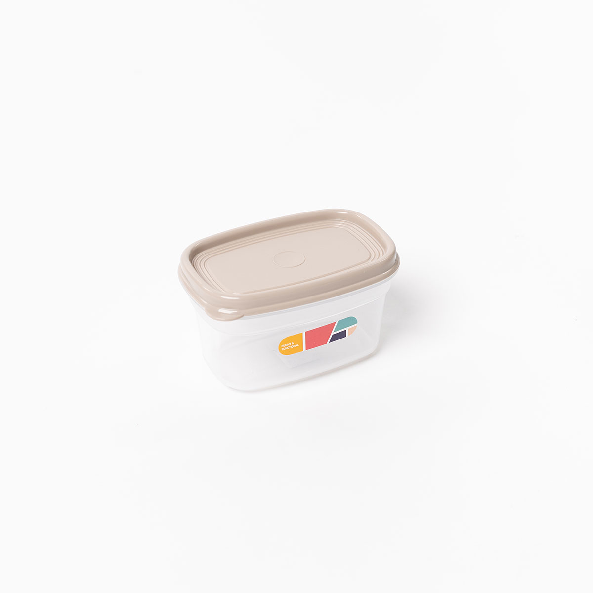 Caja rectangular con tapa beige 0,5L