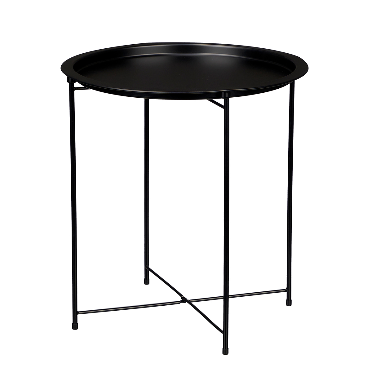 Mesa de centro redonda negra de metal 47cm