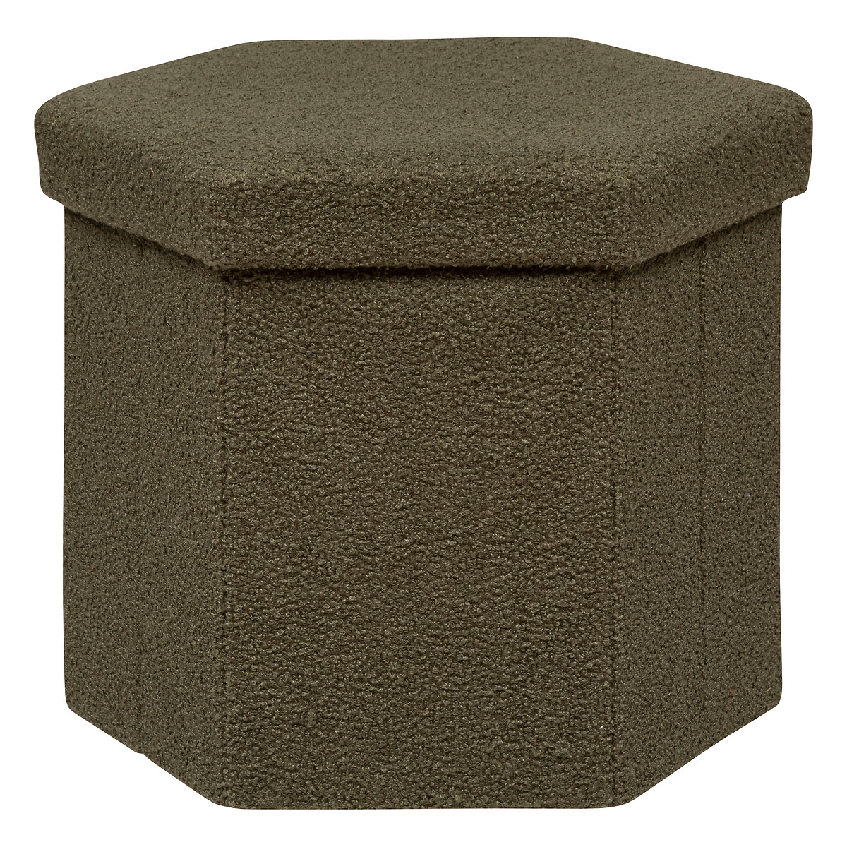 Puf JAIKO boucl&eacute; verde caqui