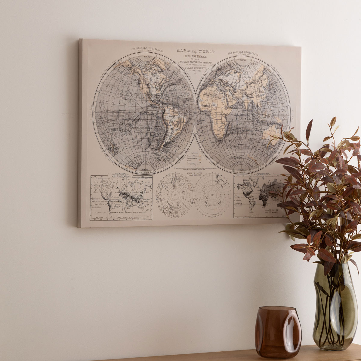 Cuadro Deco Mapamundi 58x78Cm