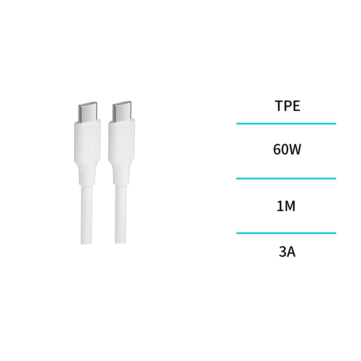 Cable USB Tipo C 1M Blanco