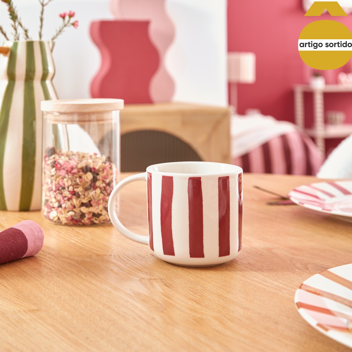 Taza CHERI multicolor de porcelana 34cl