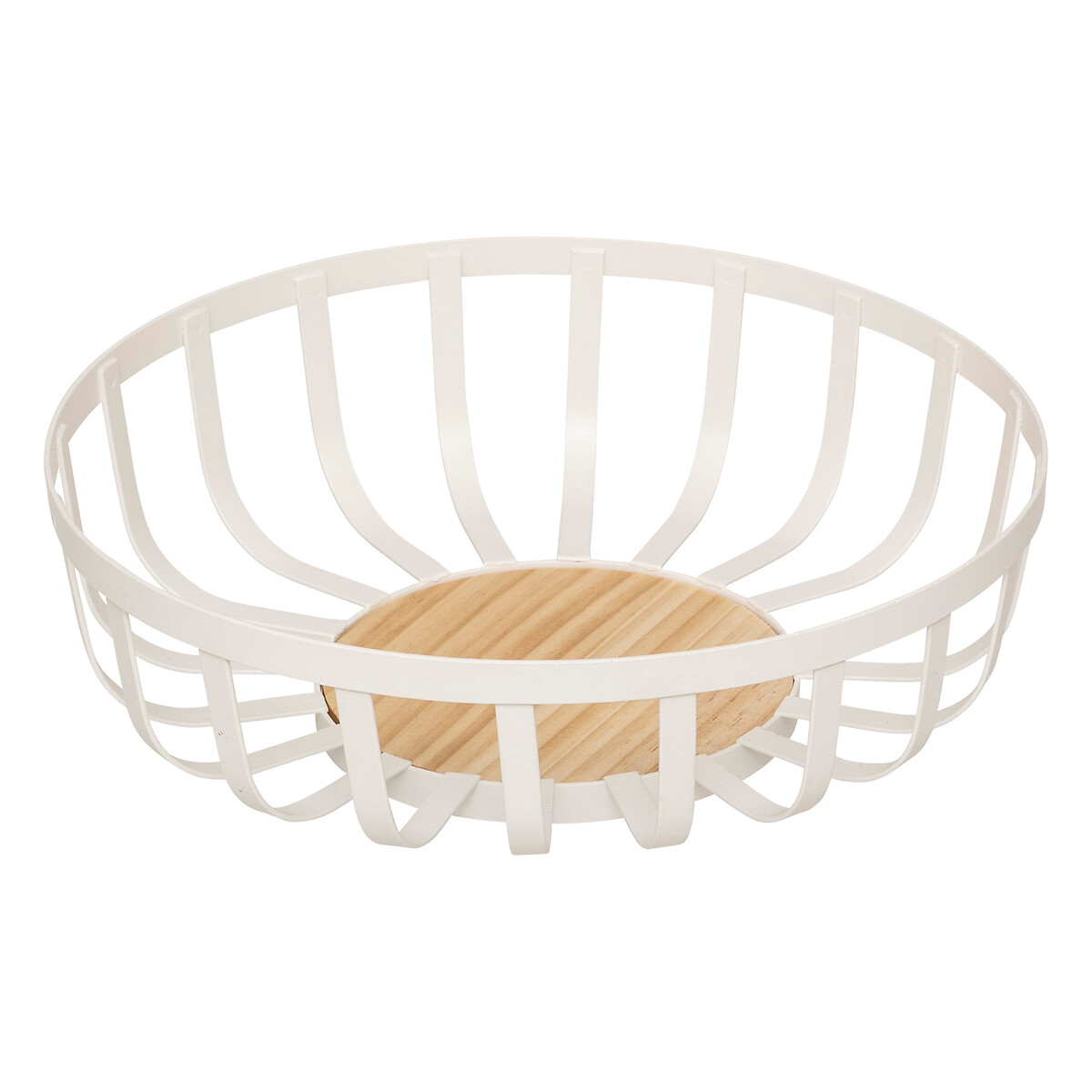 Frutero blanco de metal 28cm