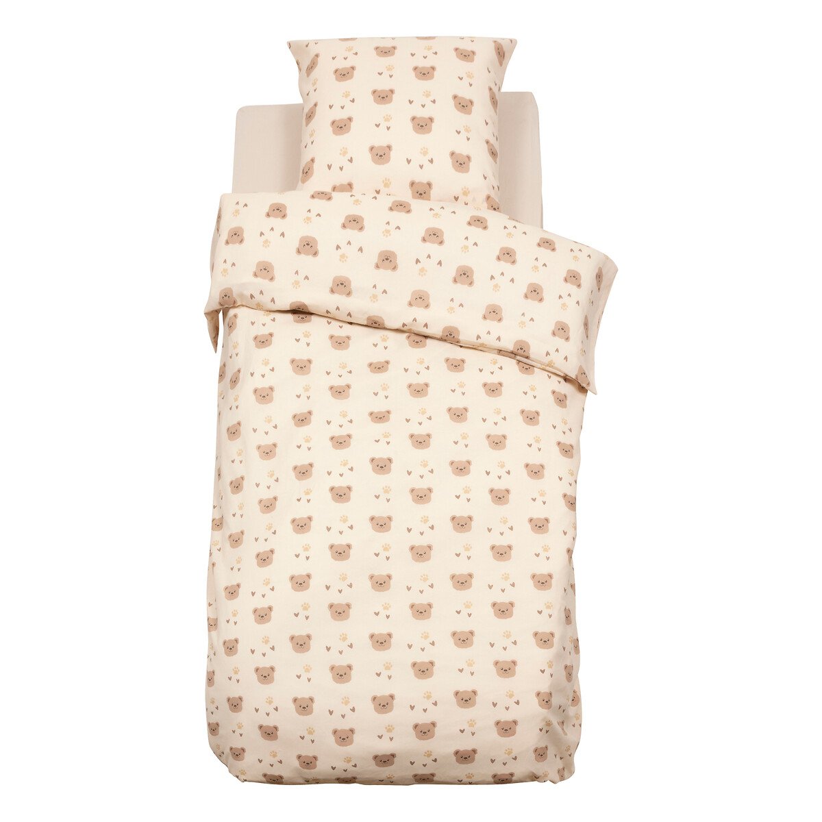 Funda n&oacute;rdica y almohada BILLIE beige de algod&oacute;n