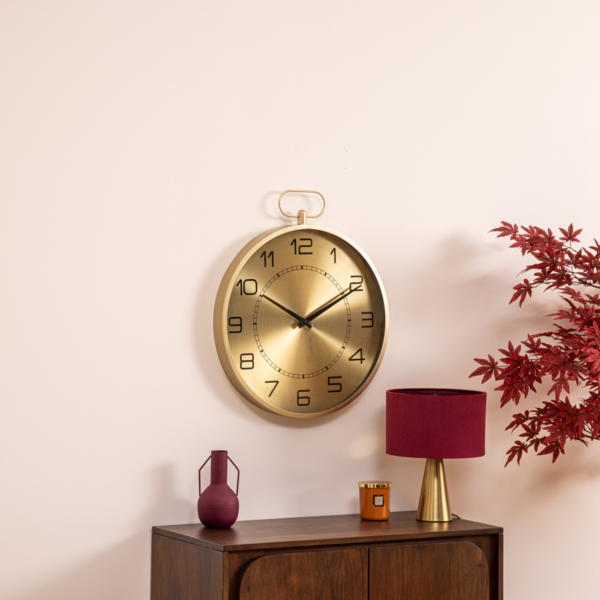 Reloj De Pared Irina Dorado De Metal 53cm