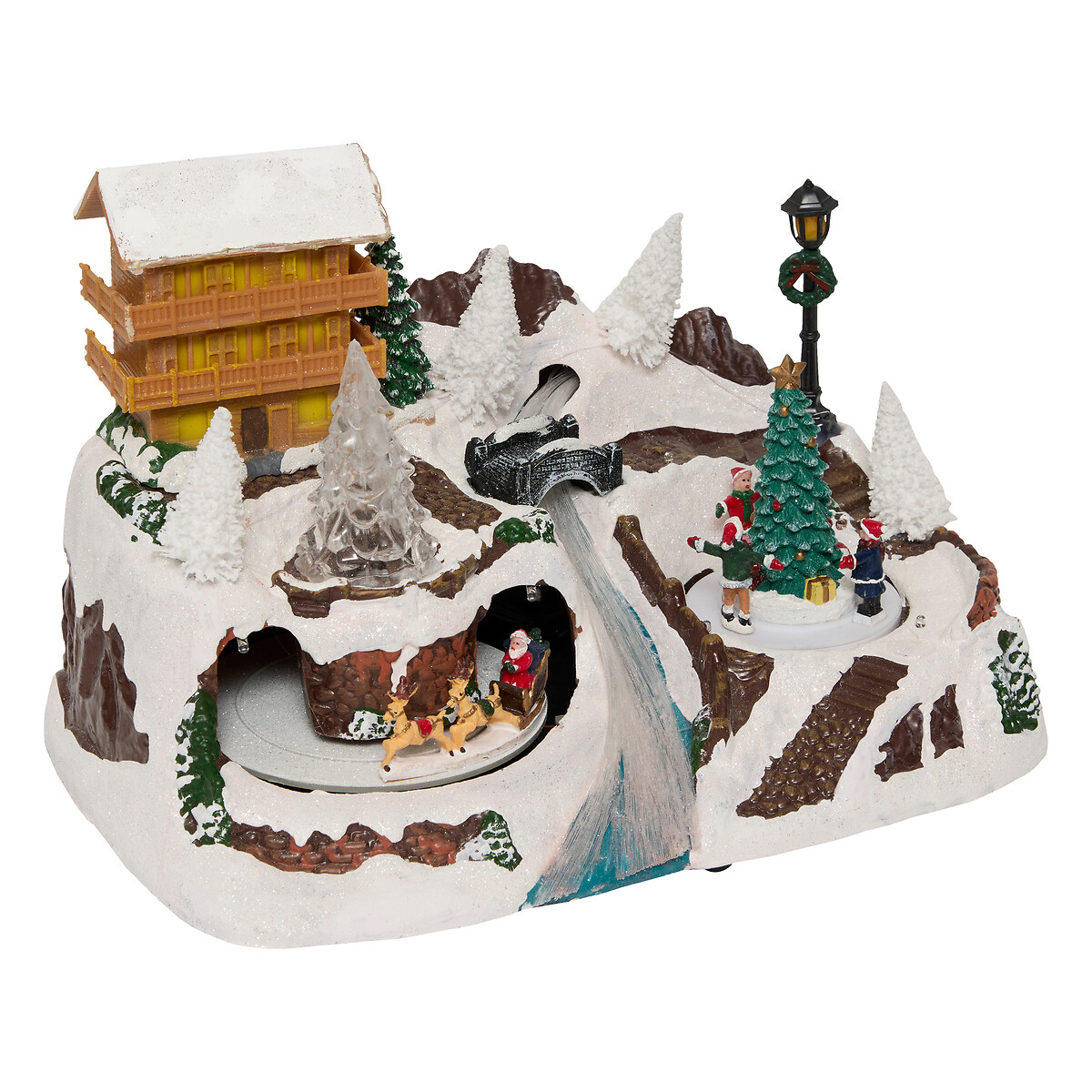 Aldea Decorativa Con Chalet Y &Aacute;rboles