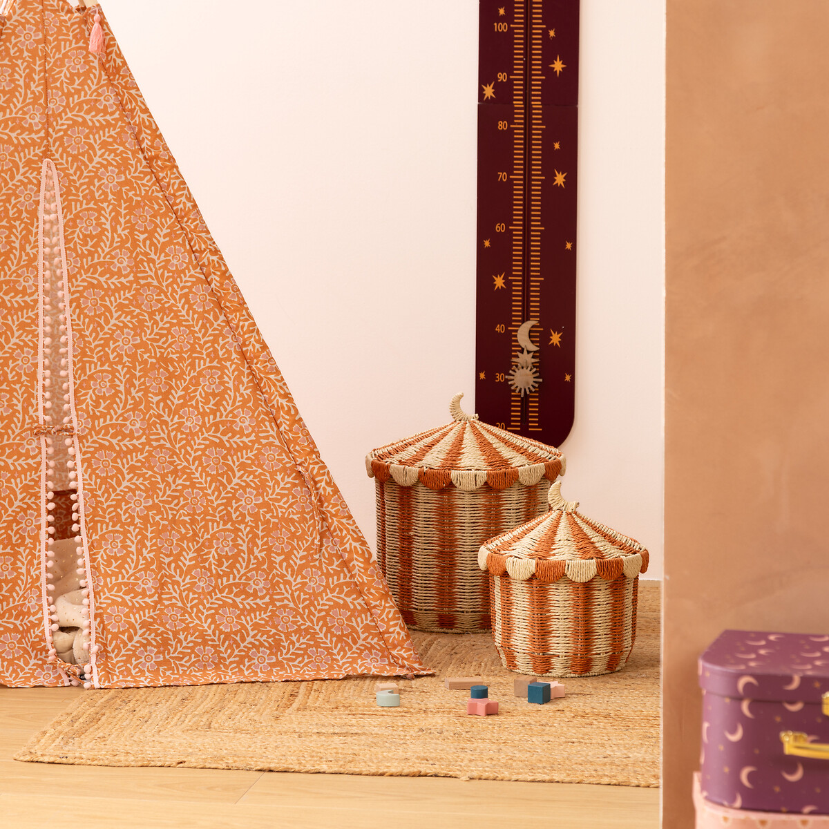 Cesto de almacenaje NOMADE con tapa 32cm