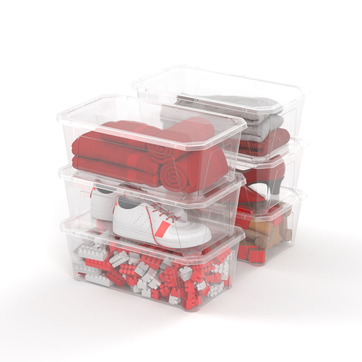 Set De 6 Cajas De Almacenaje 6L