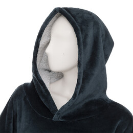 Manta Sudadera C/Capucha Azul Petróleo