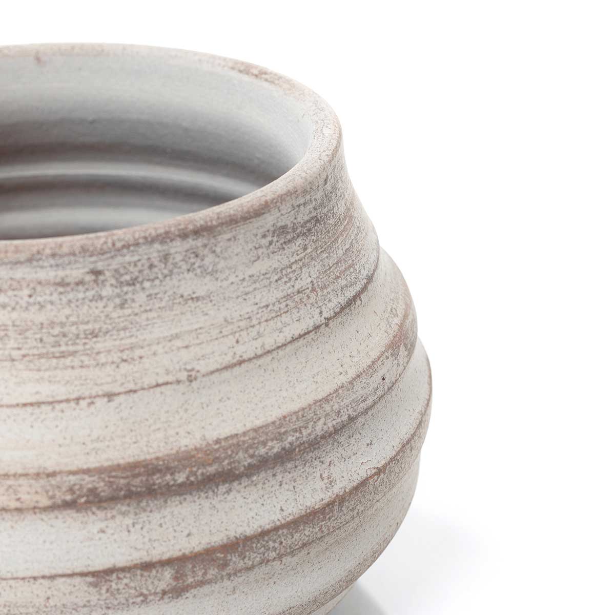 Jarr&oacute;n onda gris de barro 17cm