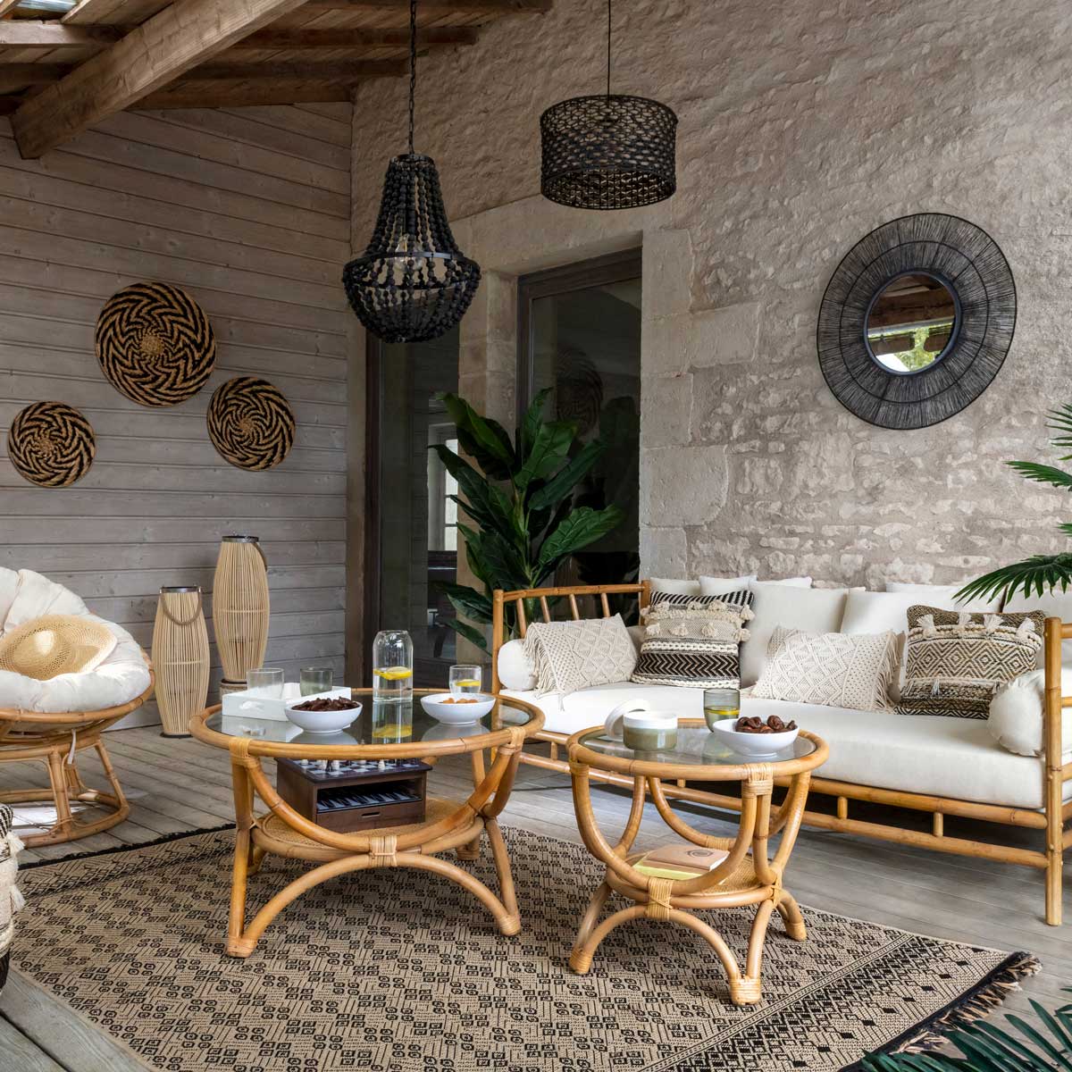 Almofada Idylle Folk Macramé 30x50cm