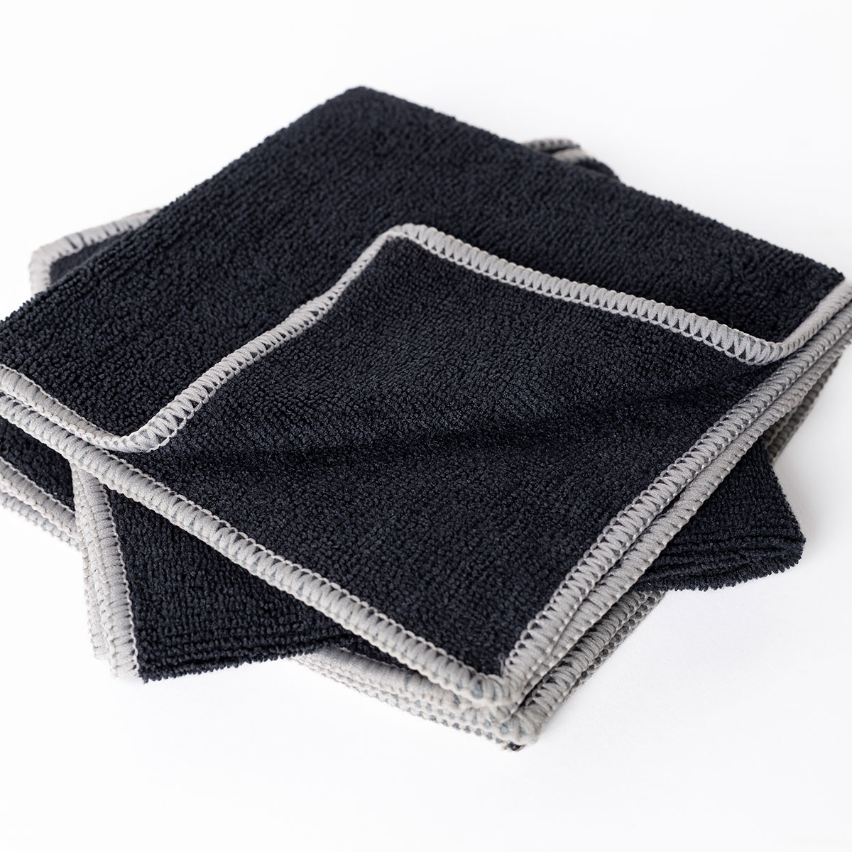 Set 3 bayas microfibra negras 34x34cm