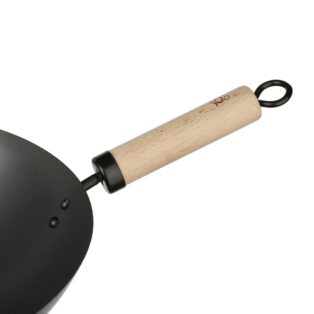 Wok Preto Com Cabo De Madeira 35cm