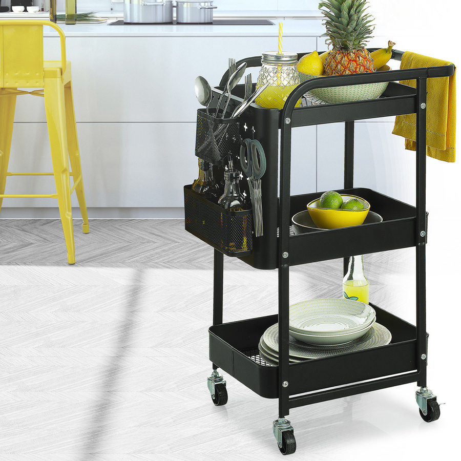 Carrito Auxiliar Metálico Negro