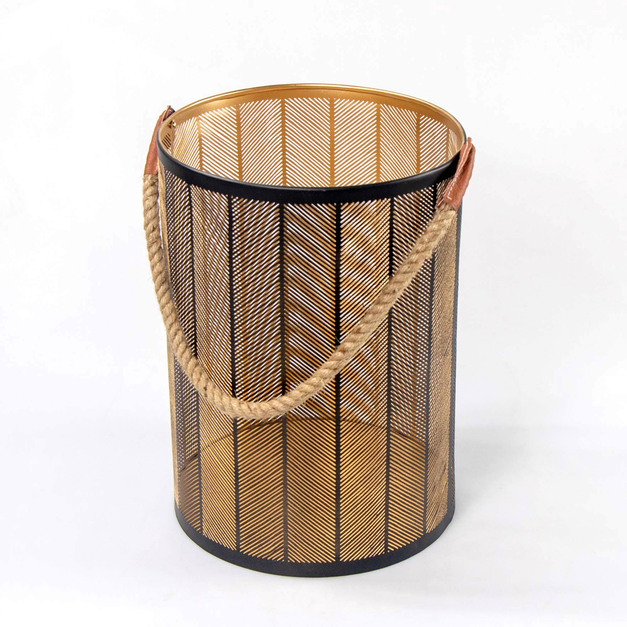 Lanterna De Juta Com Pega 35x25cm