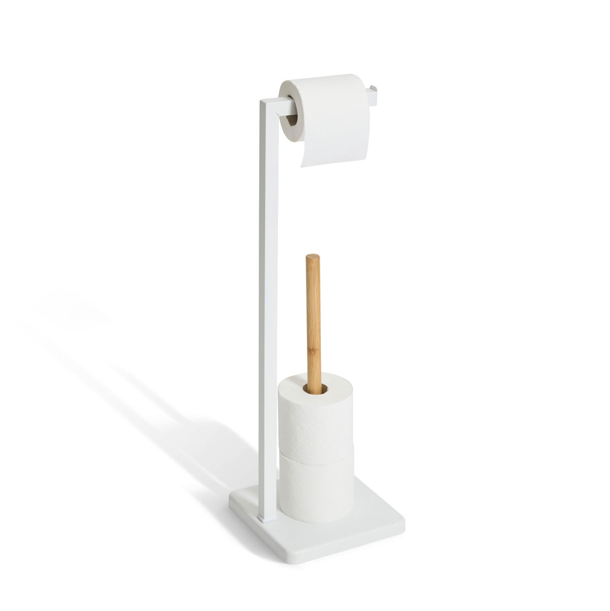 Porta Rolos Wc Bambu Natureo Branco