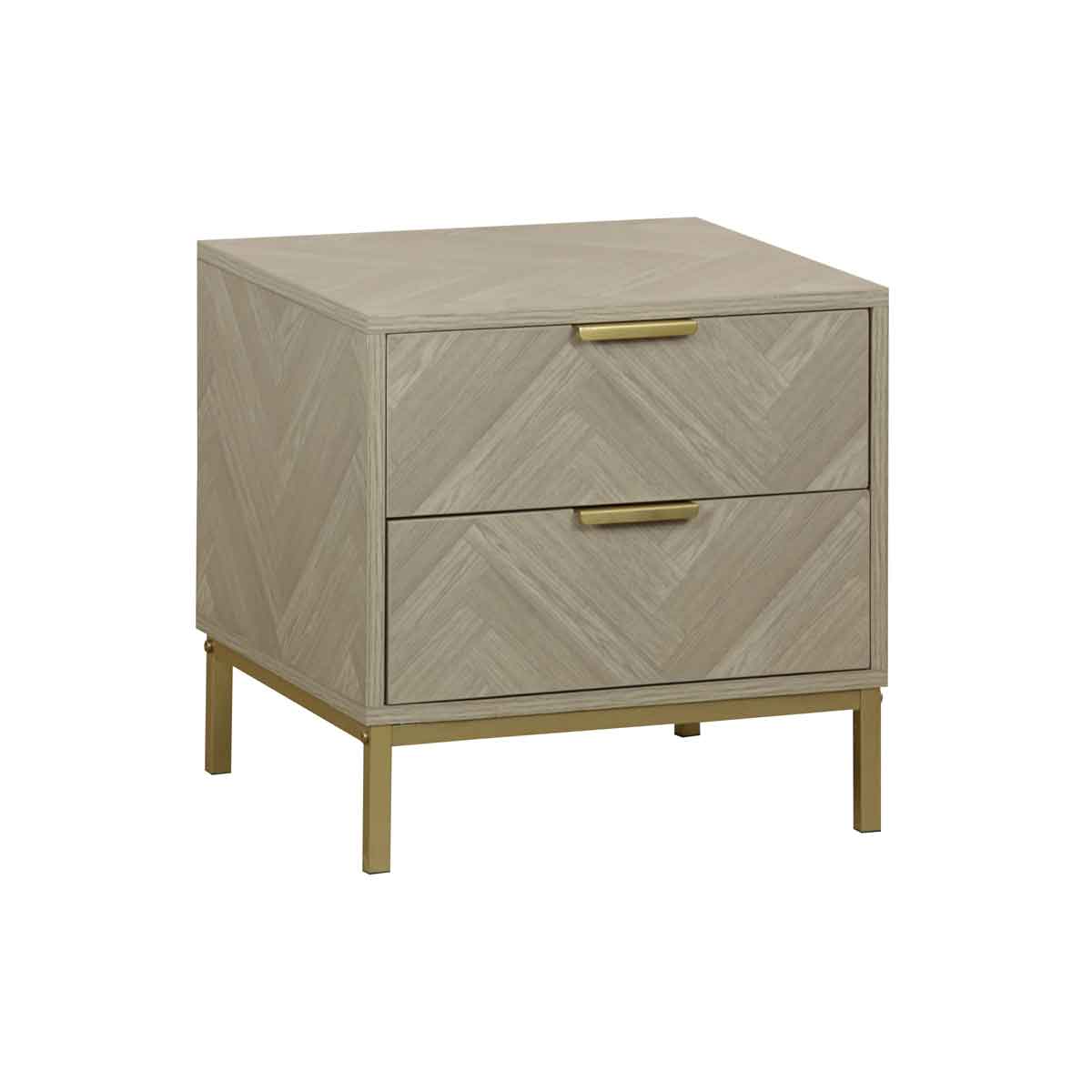 Mesita de noche CHEVRON beige de mdf