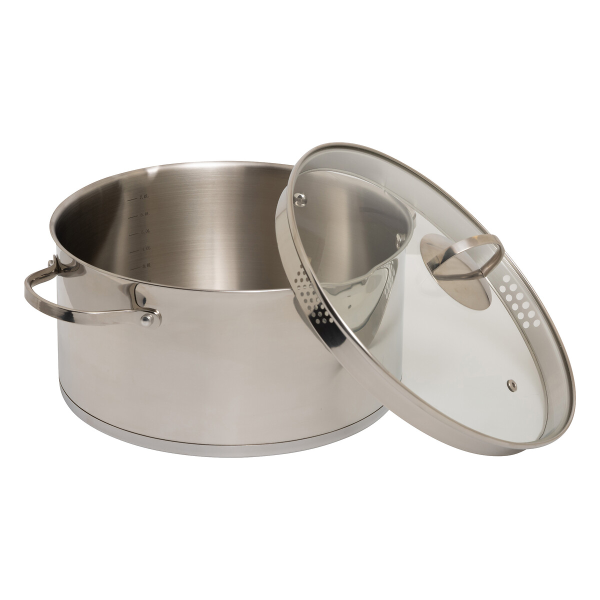 Panela Resilience Em Inox Com Tampa Em Vidro 28cm