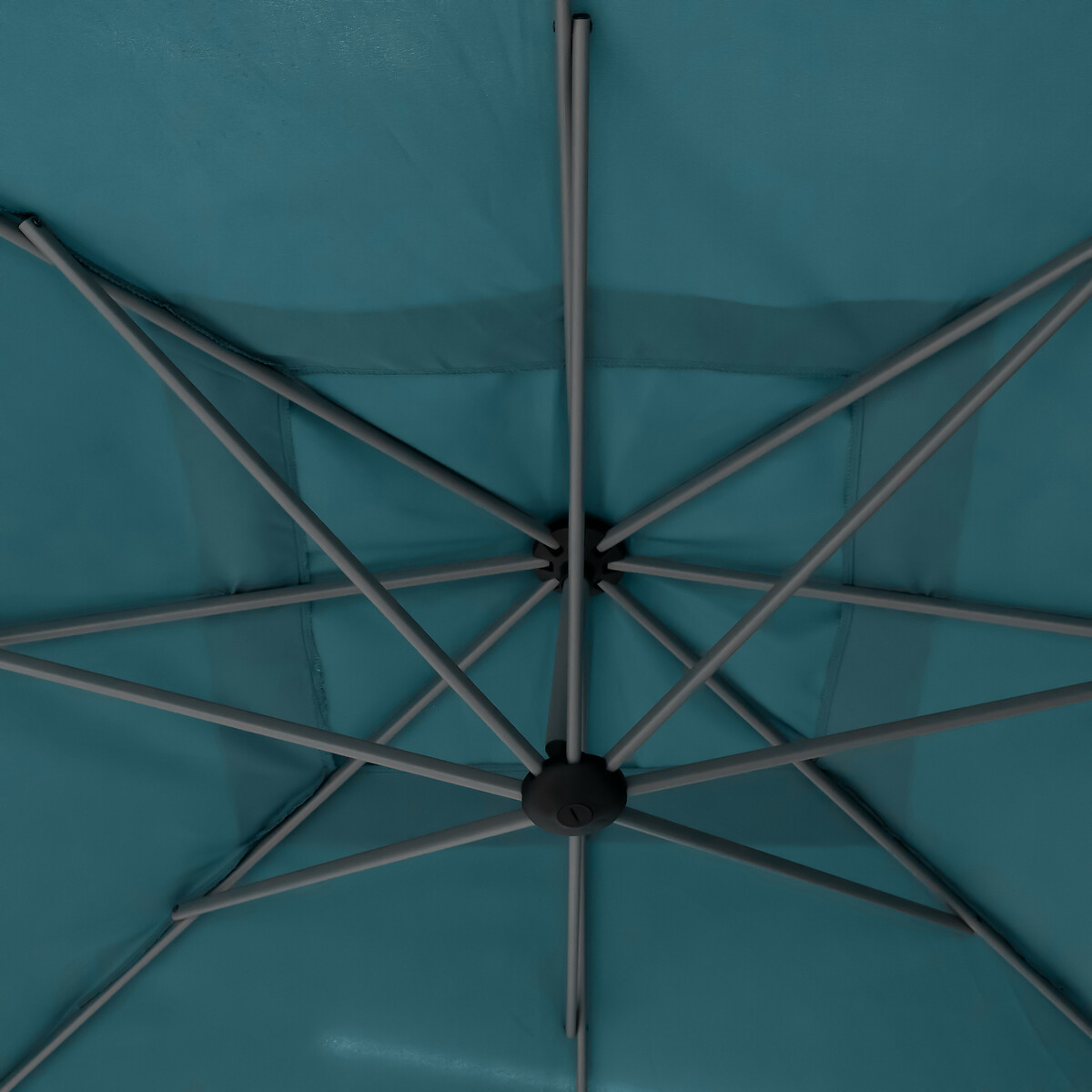 Parasol exc&eacute;ntrico MANOA azul canard 2.5x2.5m