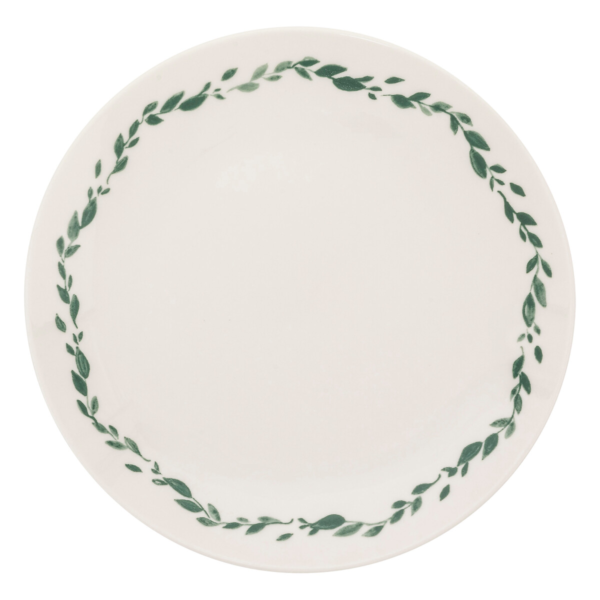 Plato postre LAURIER blanco de porcelana 19cm