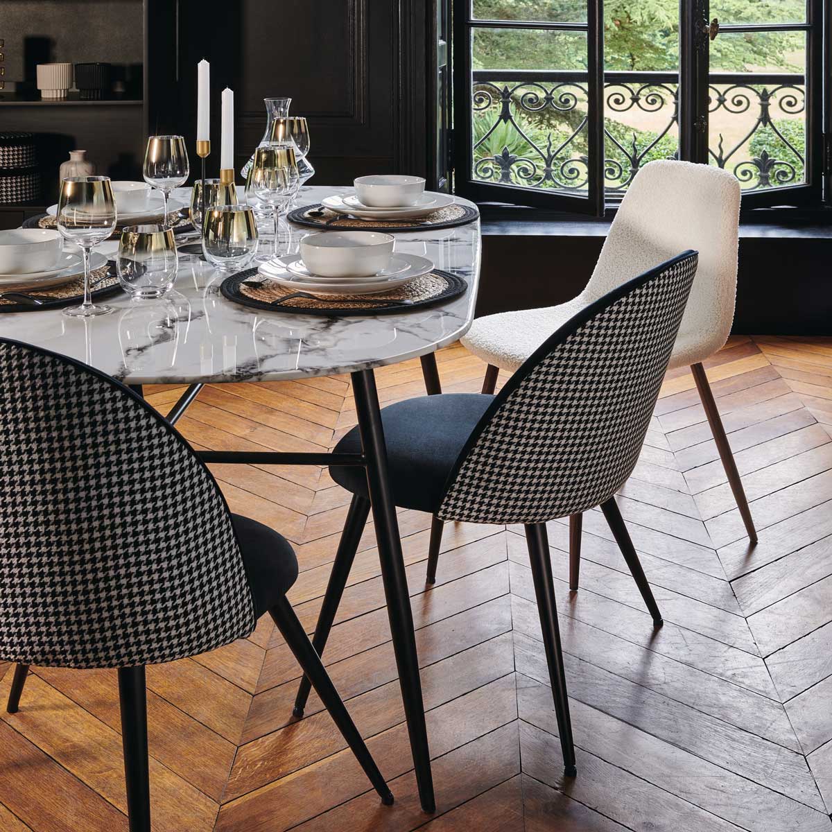 Silla Roka De Pelo Blanco 44x51x85Cm