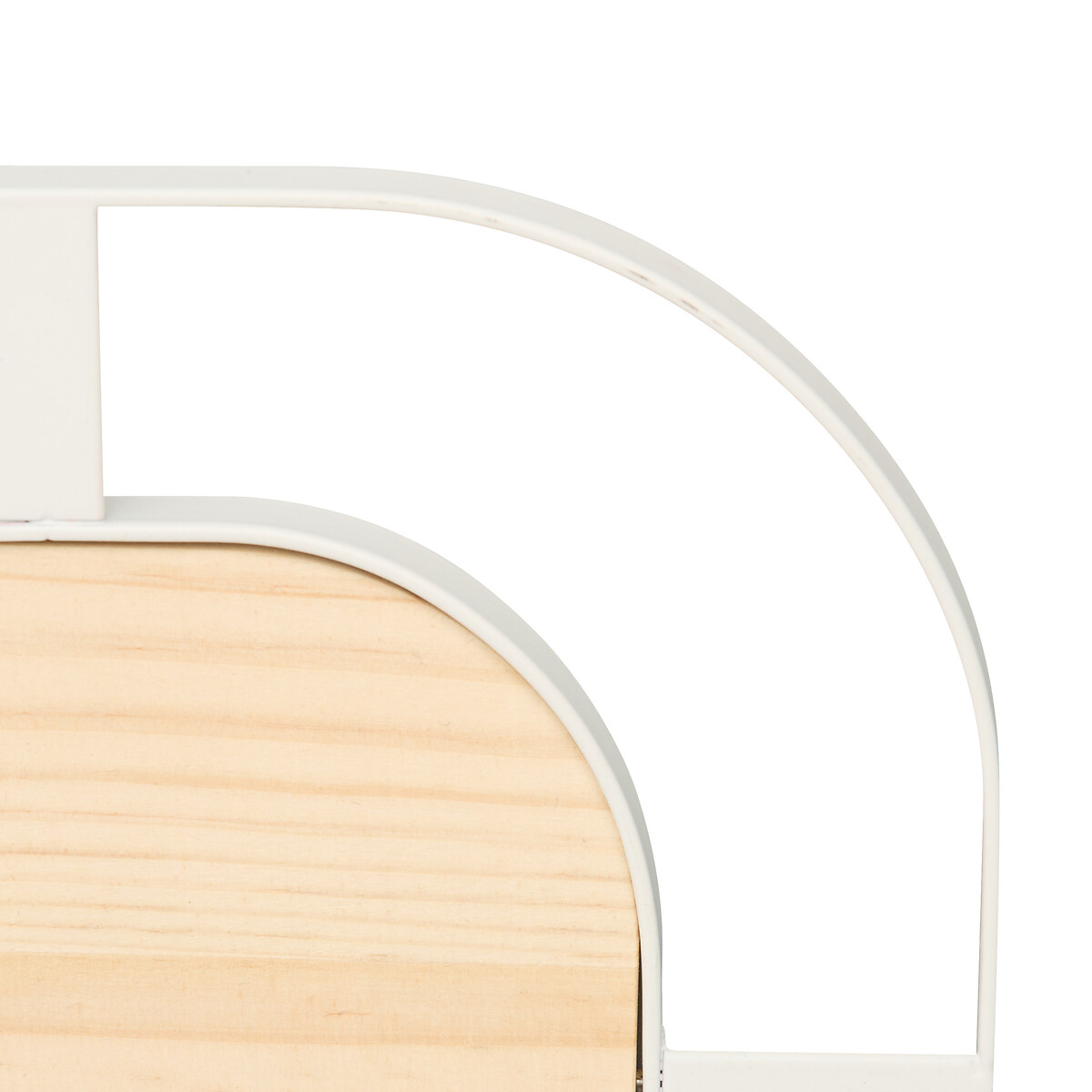 Salvamantel blanco de acero y madera 17cm