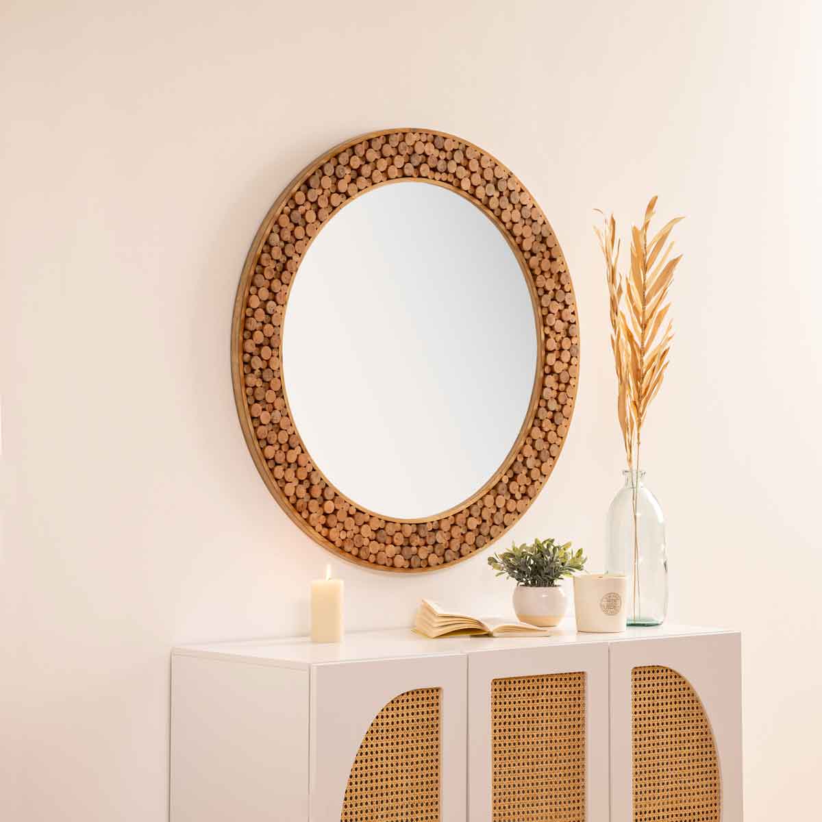 Espejo de pared castaño ANOKI 99cm