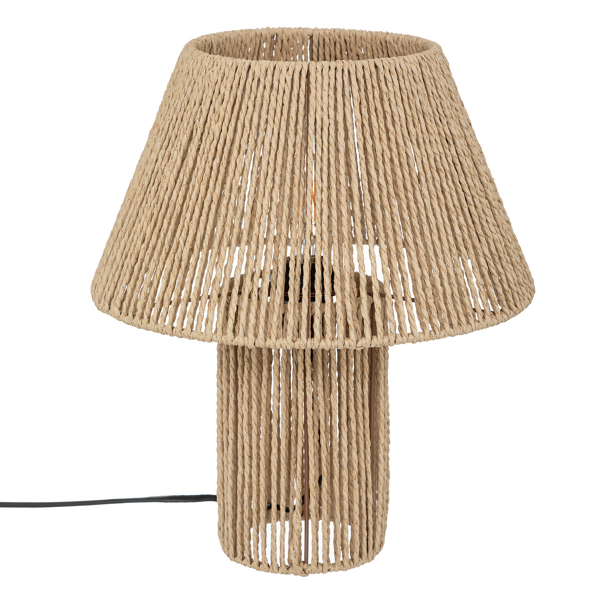 L&aacute;mpara De Mesa Adria Beige De Cuerda