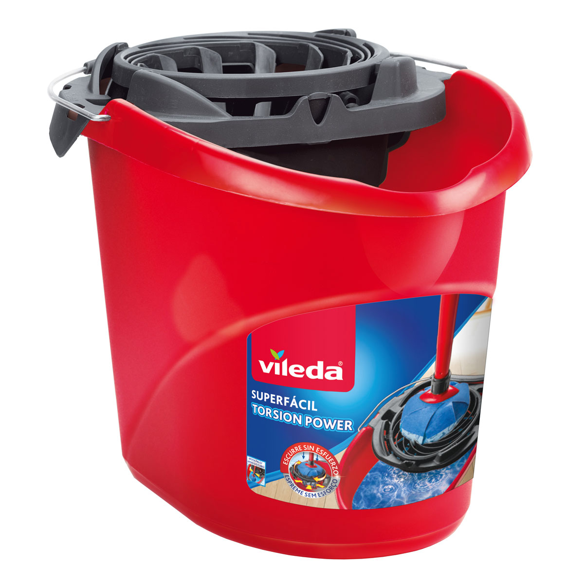 Balde Com Espremedor Vermelho 10l