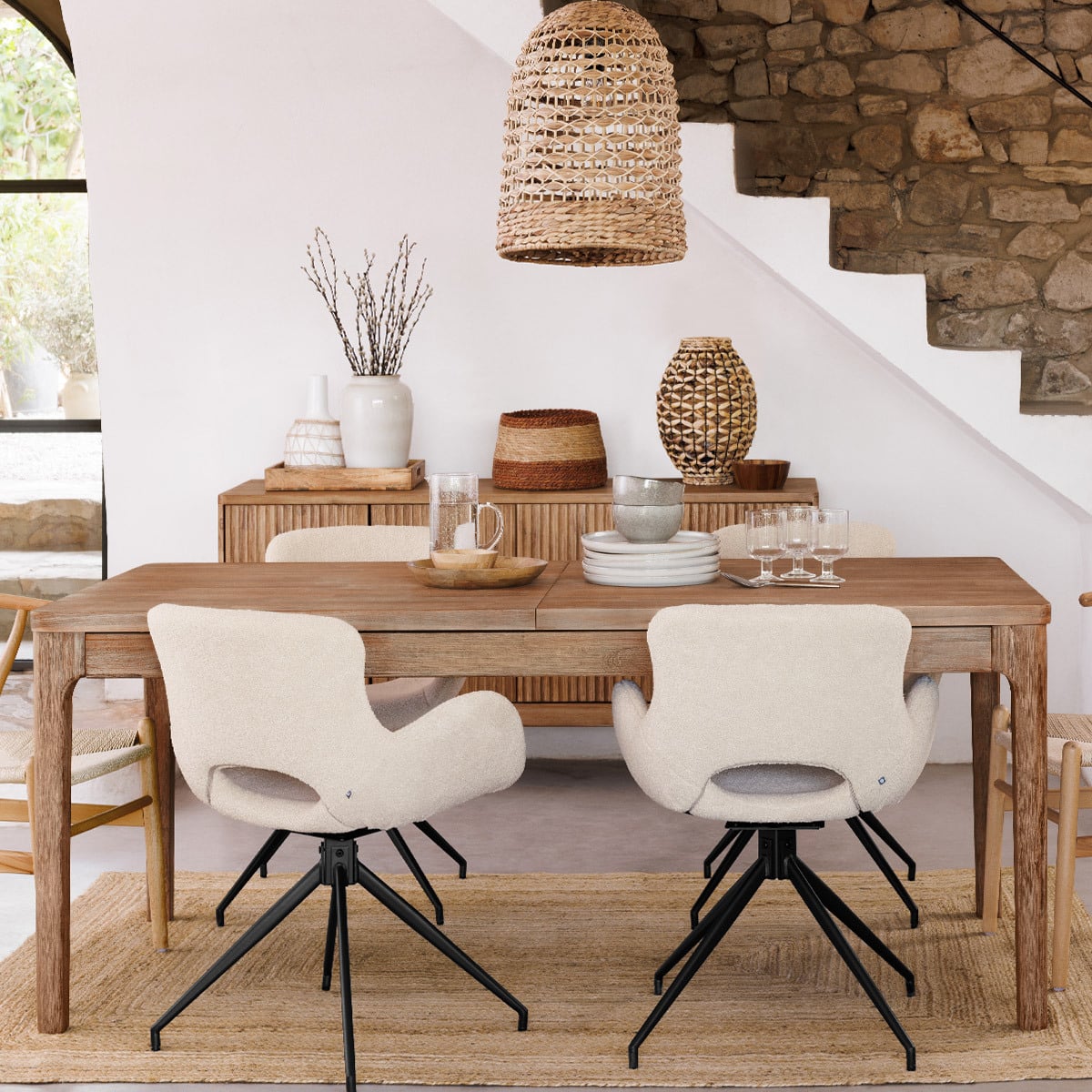Mesa De Jantar Sabor Extens&iacute;vel Castanha Em Madeira Ac&aacute;cia