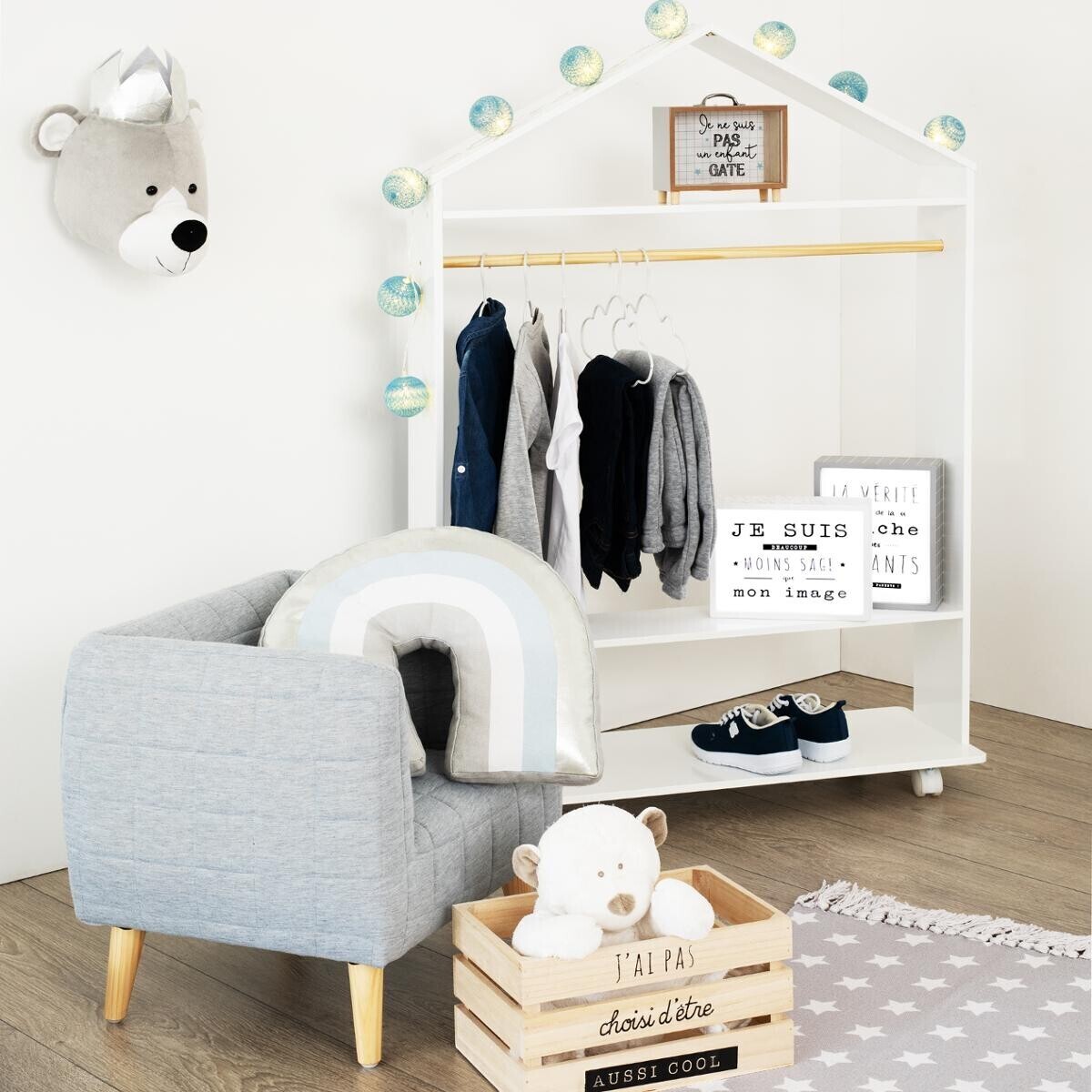 Armario C/Barra Montessori 78x39x126Cm