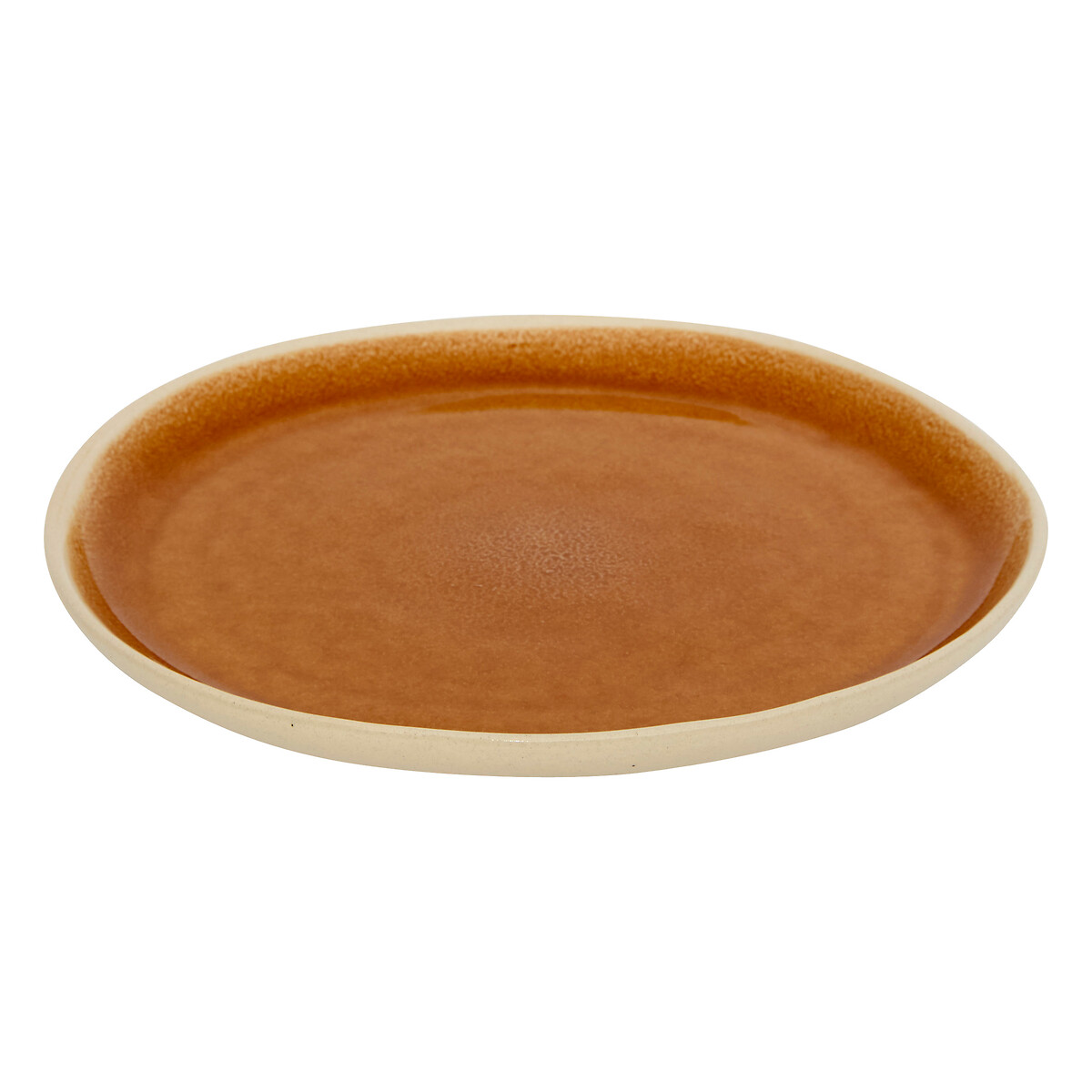 Plato de postre WONJA marr&oacute;n de cer&aacute;mica 27cm