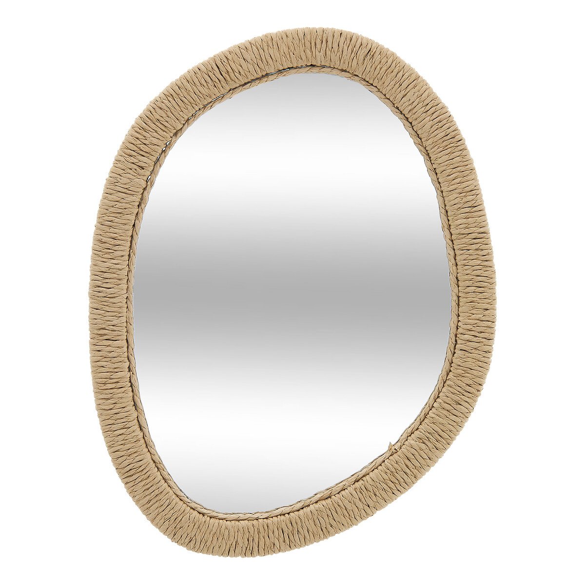 Espejo de pared TILIA marr&oacute;n de cuerda