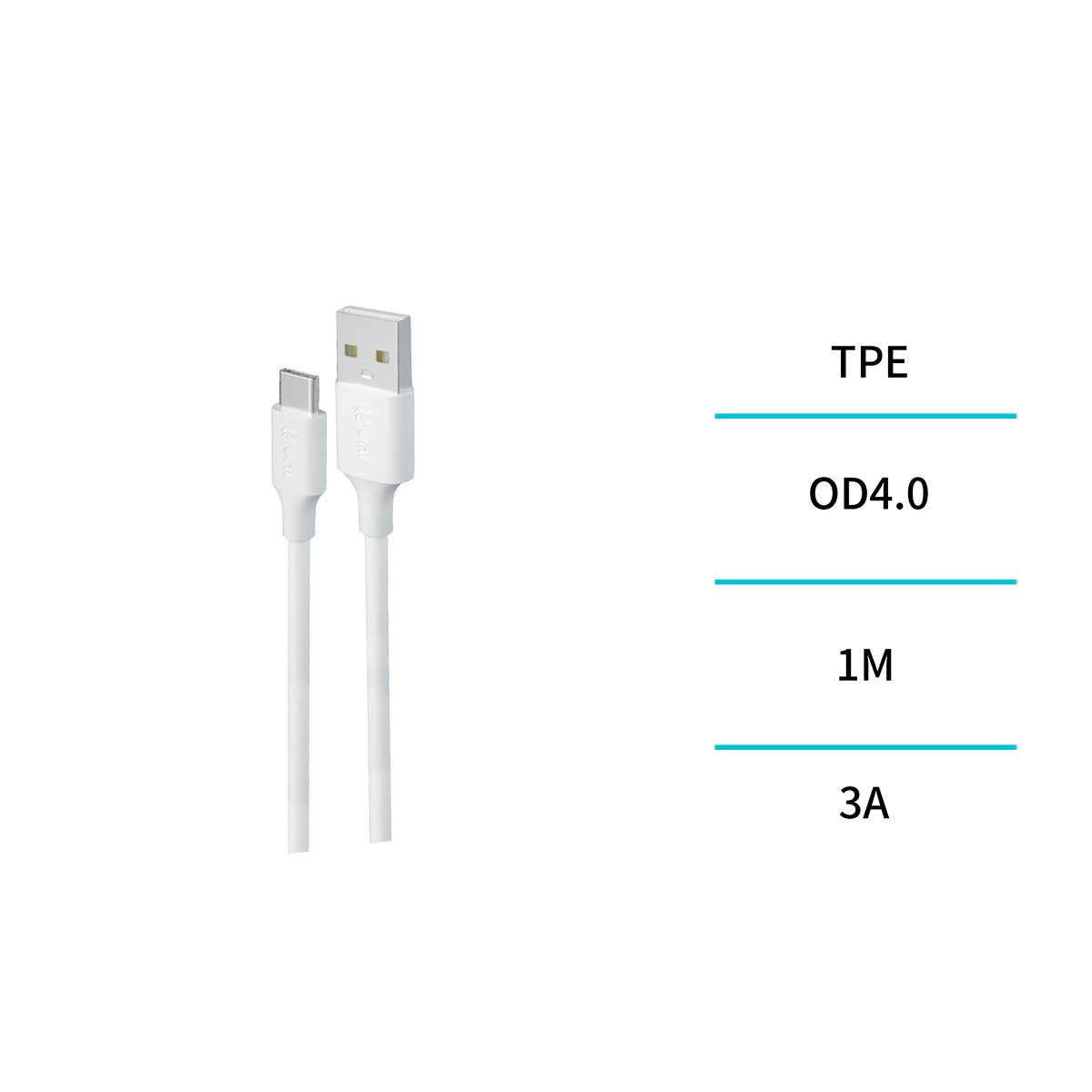 Cable USB Tipo C 1M Blanco