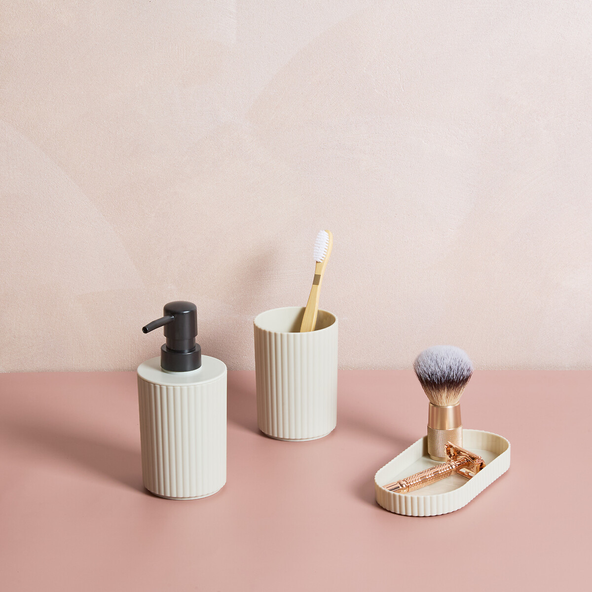 Set de 3 piezas wc ESSENTIELS beige