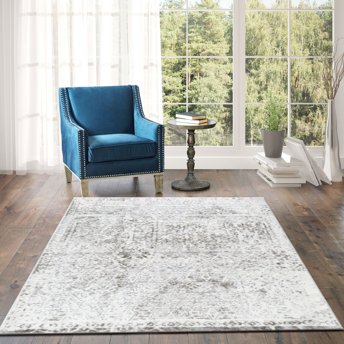 Tapete Ragon Vintage Cinza 80x150cm