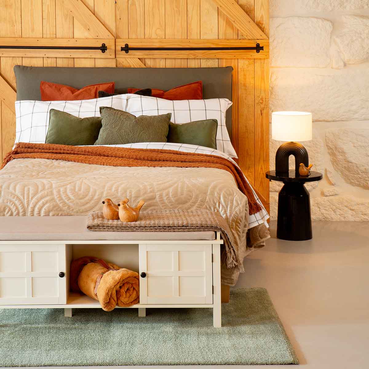 Banco Con Almacenaje Creme