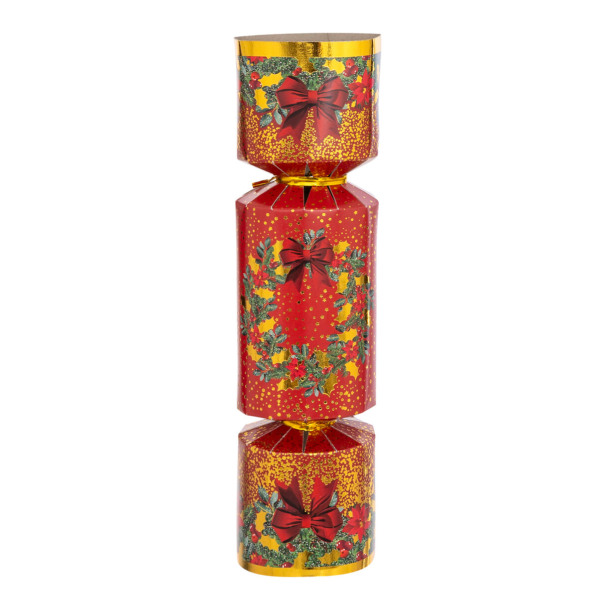 Juego de 6 crackers navide&ntilde;as rojas 20cm