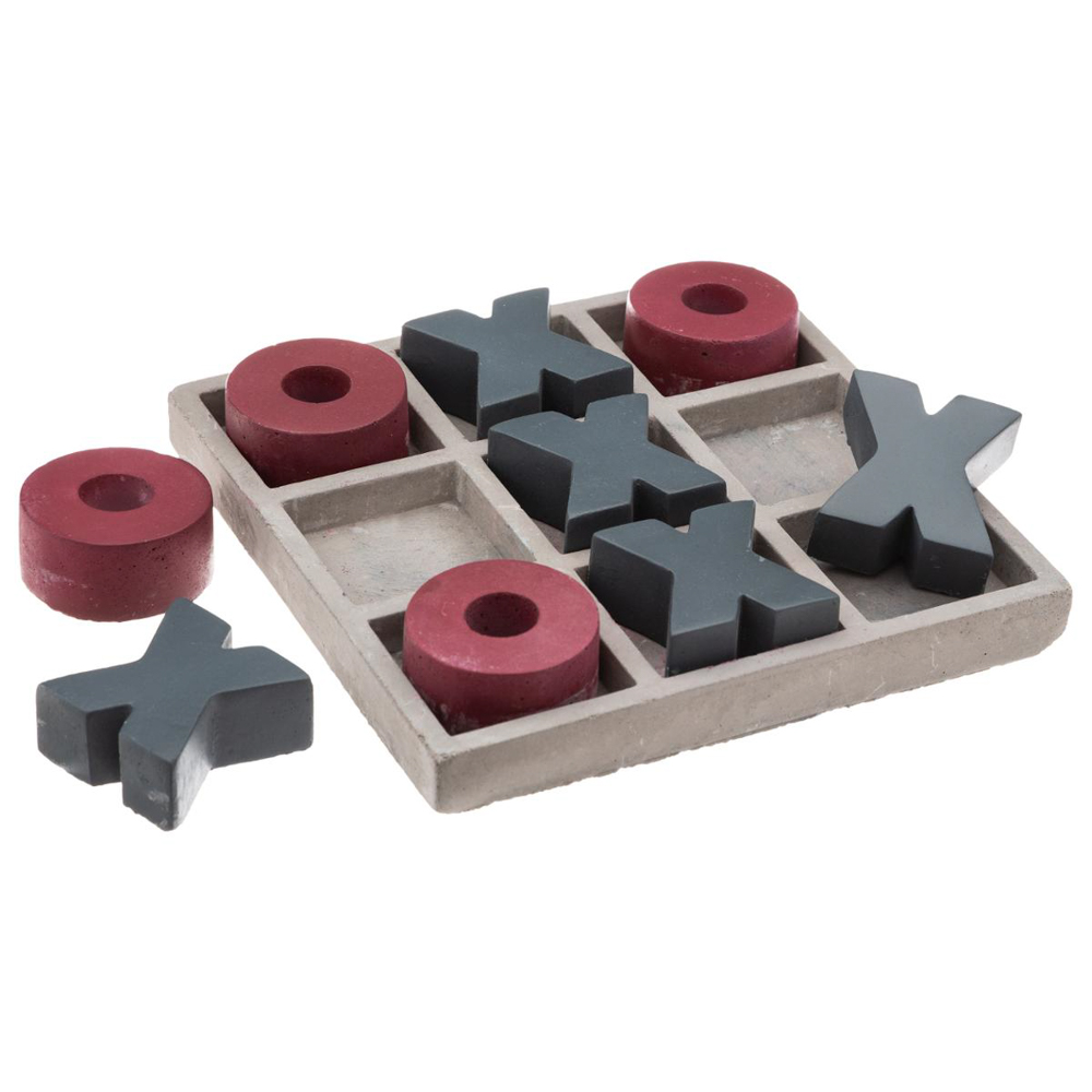 Juego 3 En Raya Tablero Decorativo De Cemento