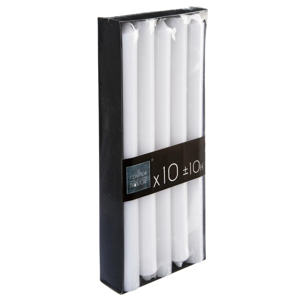 Paquete 10 Velas Blancas 25cm