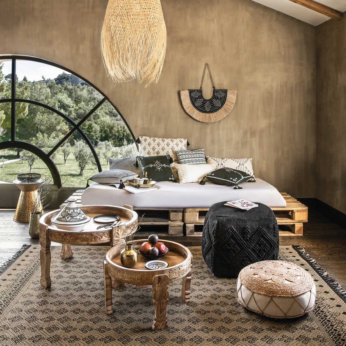 Lámpara De Techo Elis De Bambú 40Cm