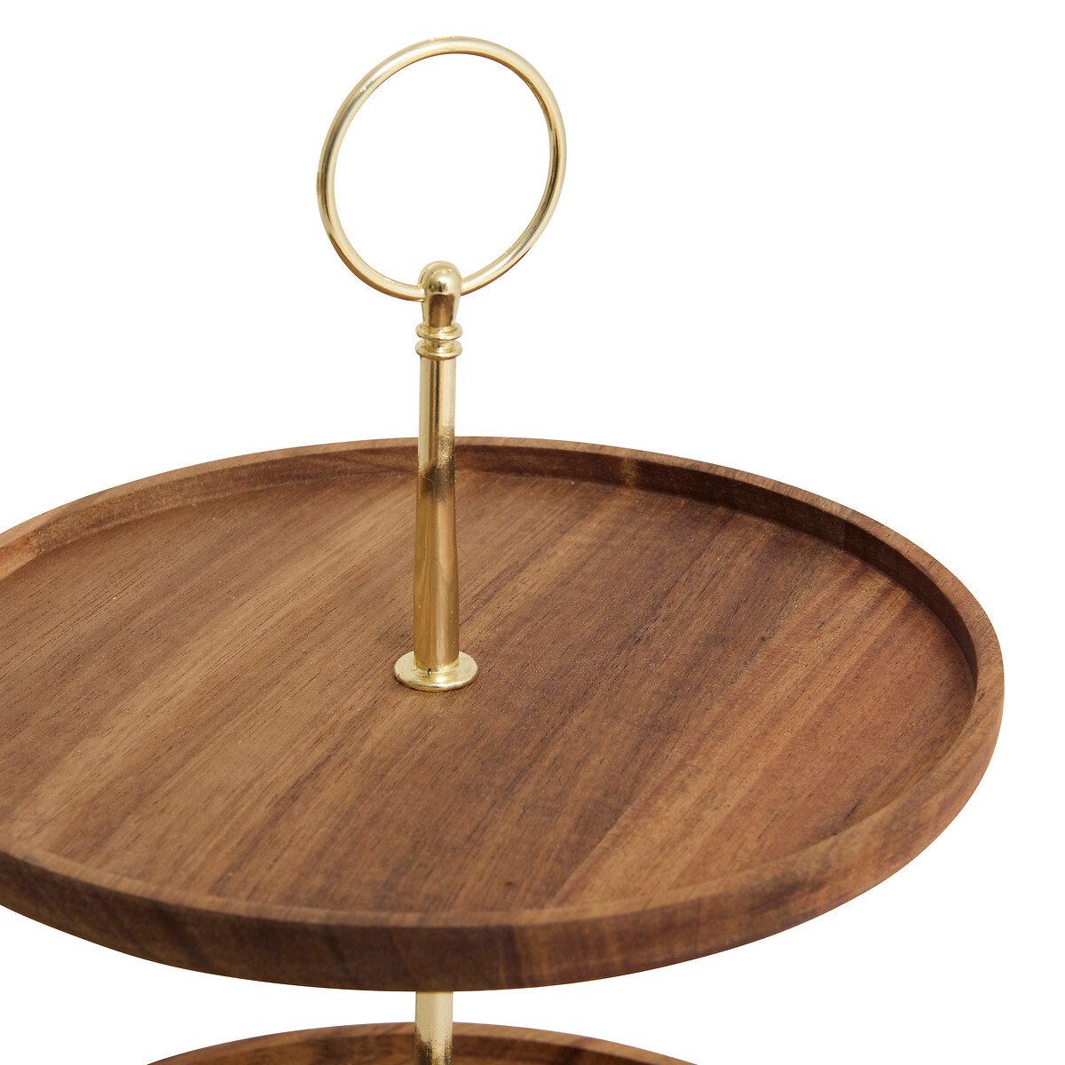 Plato para servir con 2 niveles de madera 28cm