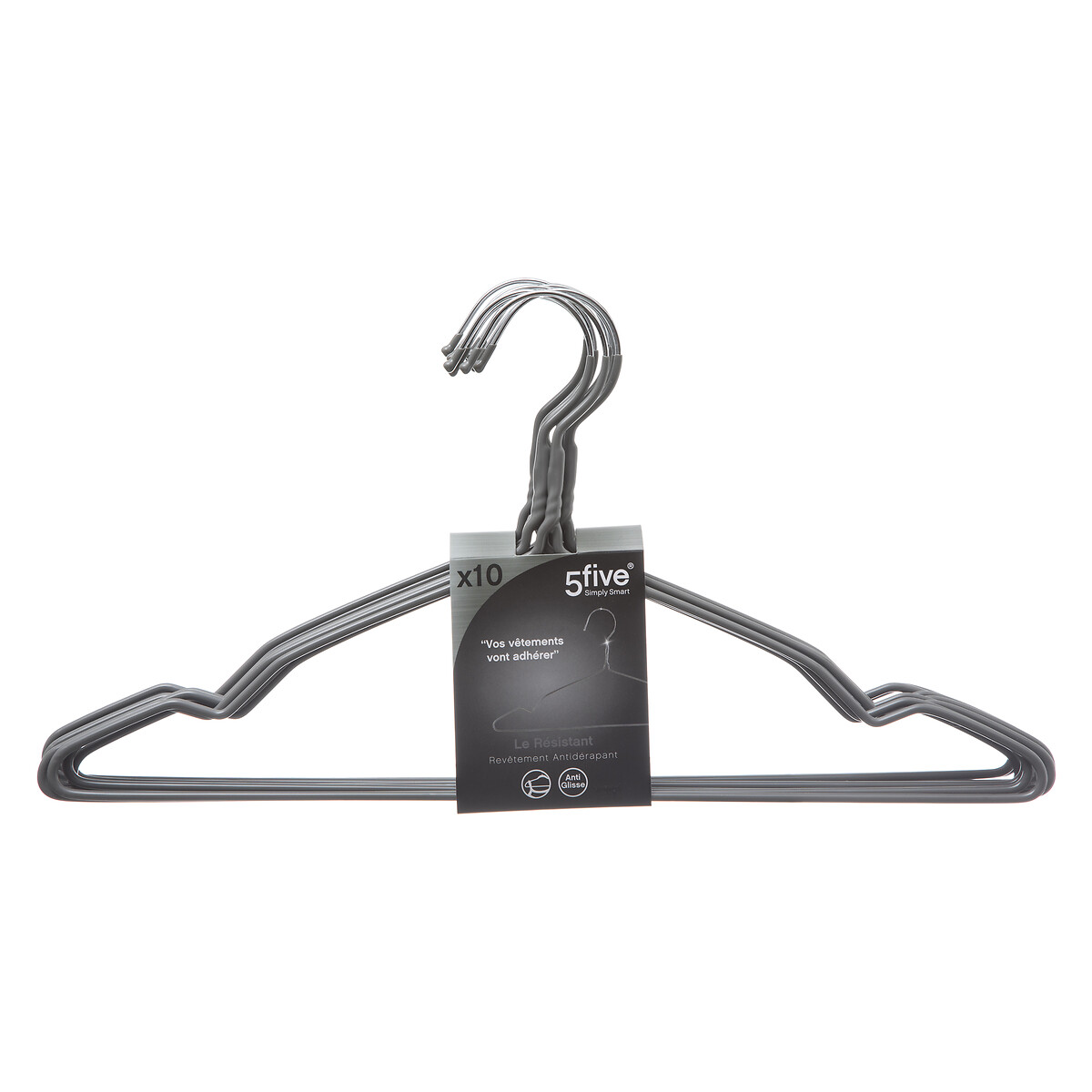 Set De 10 Perchas En Metal Y Pvc 