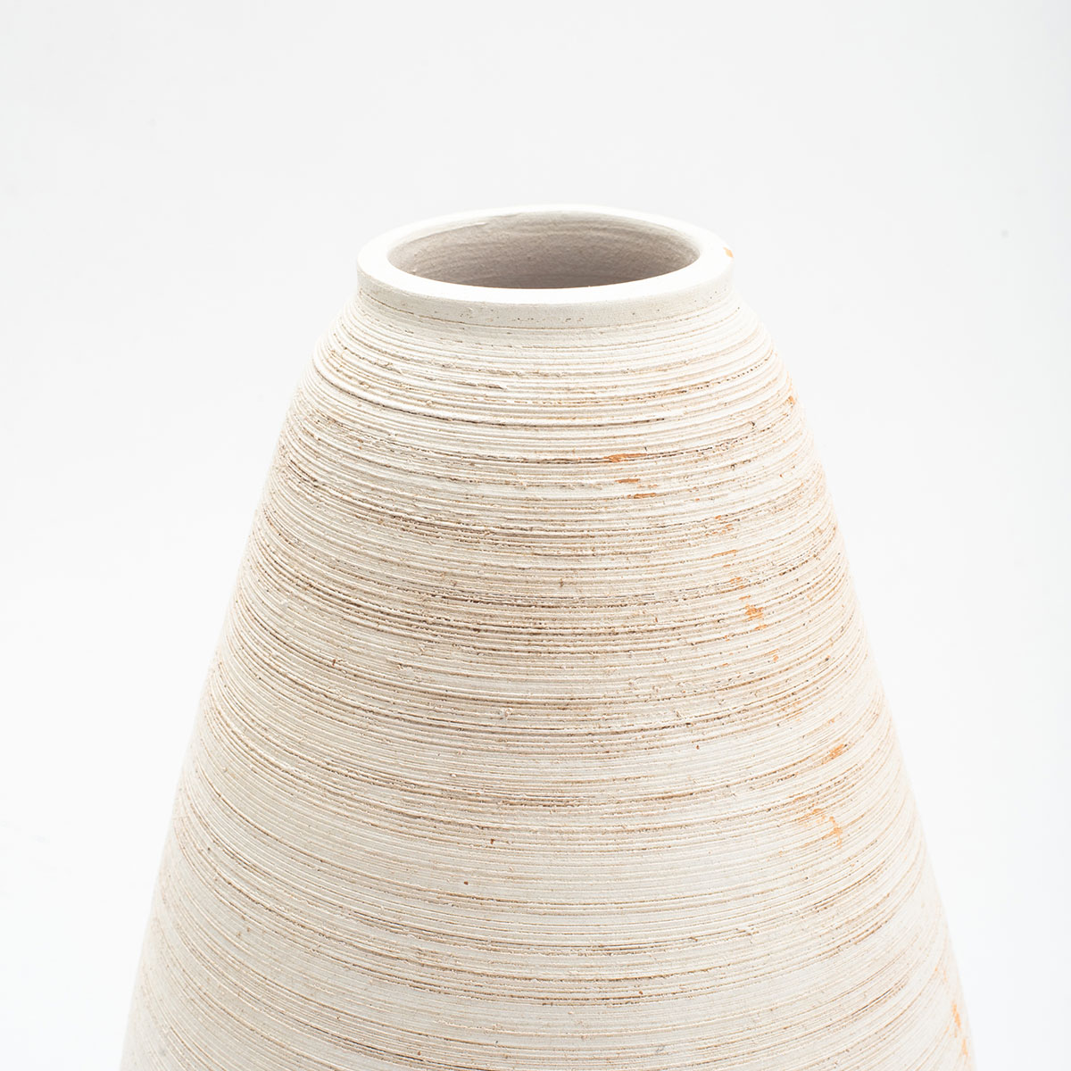 Jarrón De Cerámica Color Arena 30Cm