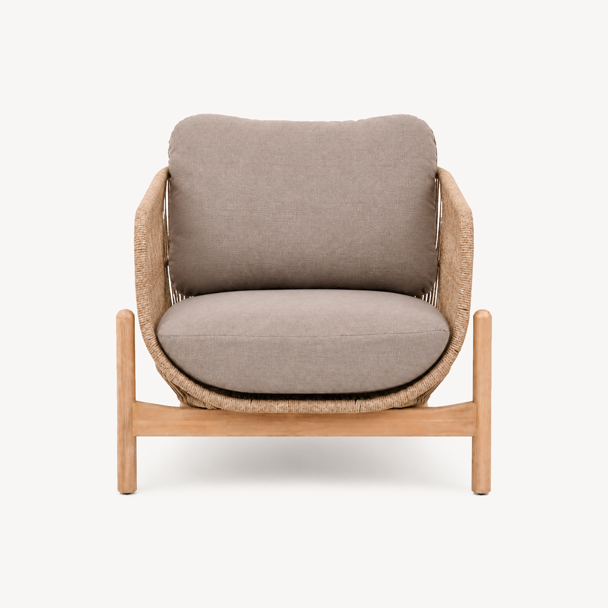 Sill&oacute;n DEONA gris pardo de madera de acacia