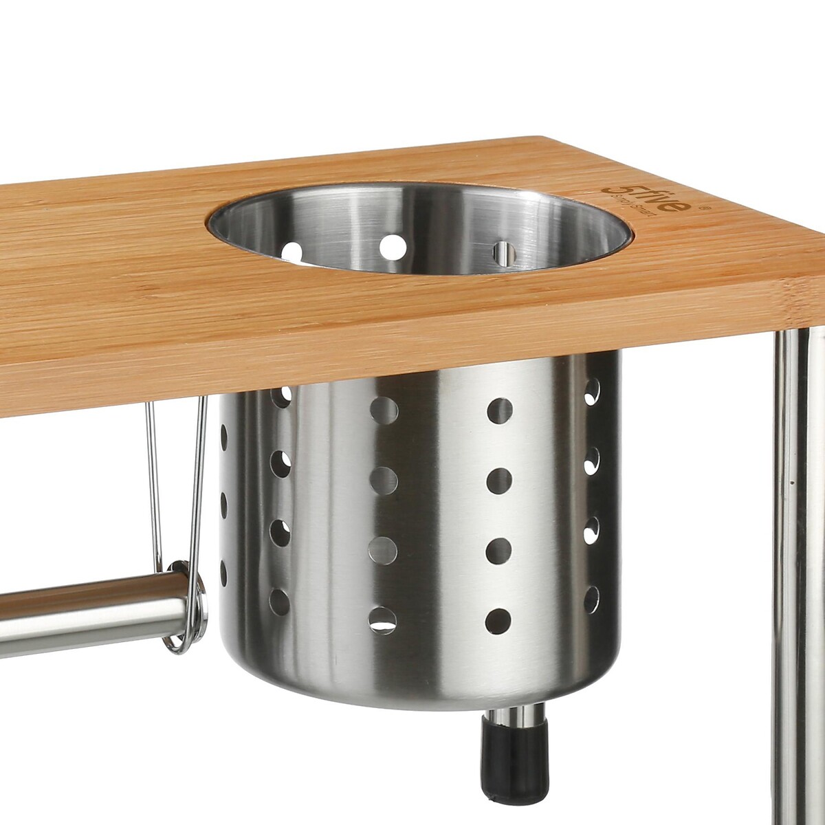 Estante Cocina C/Portarrollo Metal/Bambú