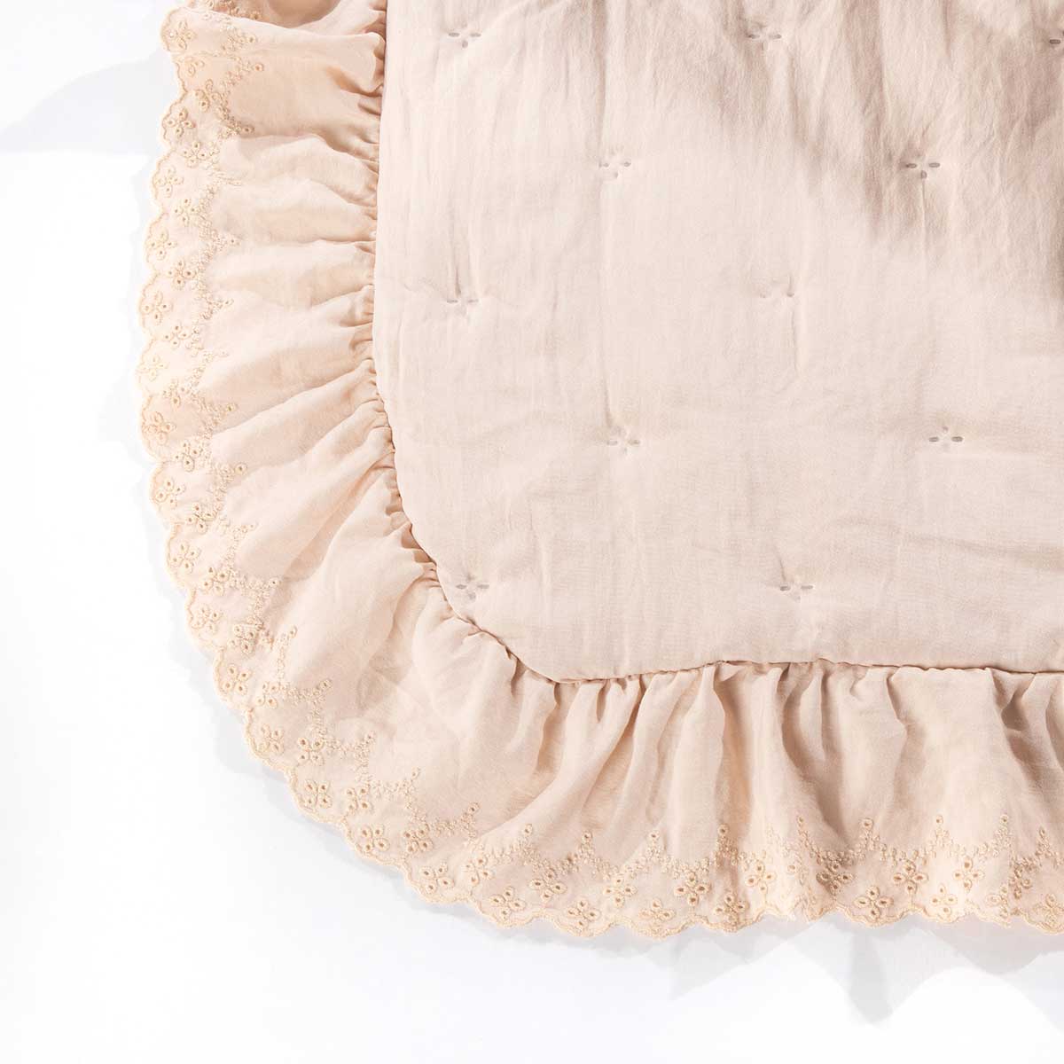 Edredón AMALFI crudo con encaje 250x260cm