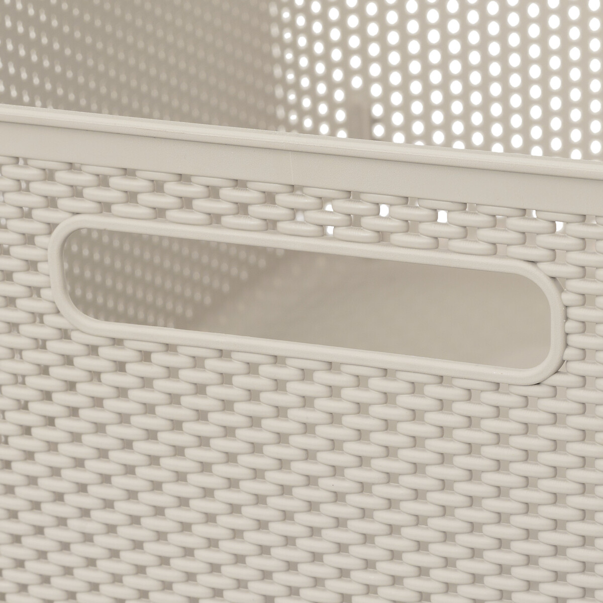 Cesto De Almacenaje De Crochet Beige 11L